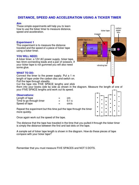 Ticker Timer Activity | Force | Physics & Mathematics | Free 30-day ...