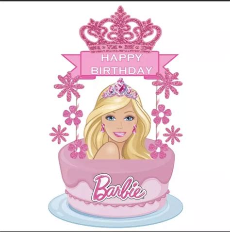 BARBIE PRINCESS TIARA Birthday Cake Topper Cupcake Toppers Decoration Picks £5.99 - PicClick UK