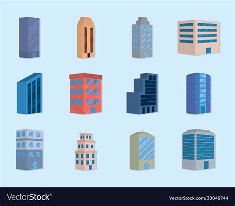 City buildings collection Royalty Free Vector Image