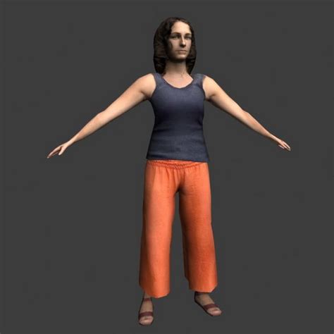 Woman in T-pose 3d model 3ds max,Lightwave,Object files free download - CadNav