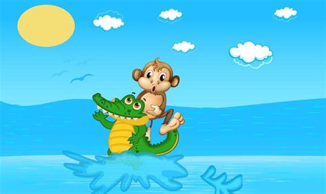 The Monkey and Crocodile Story in Simple English - A Panchatantra Tale