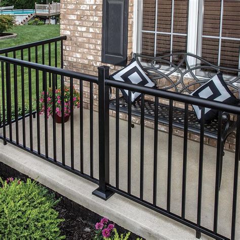 Freedom (Assembled: 6-ft x 3-ft) Winchester Matte Black Aluminum Deck Railing Kit with Balusters ...