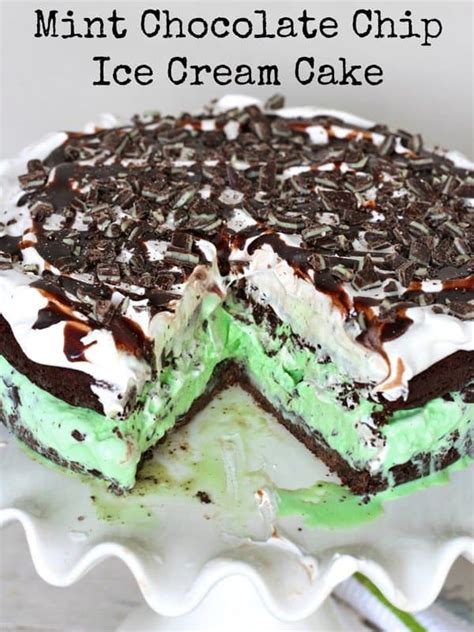 Mint Chocolate Chip Ice Cream Cake - The BakerMama