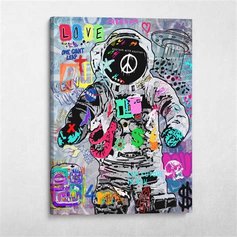 Astronaut Graffiti Space Street Art Pop Art Wall Art