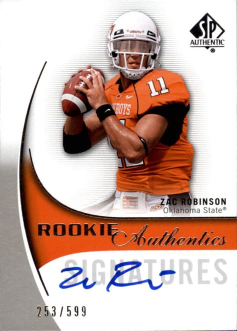 Buy Zac Robinson Cards Online | Zac Robinson Football Price Guide - Beckett