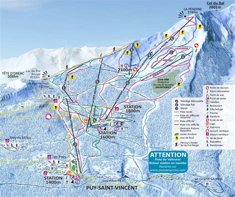 Ski map Puy Saint Vincent | Pays des Écrins - Office de Tourisme