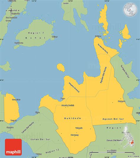 Savanna Style Simple Map of Region 10