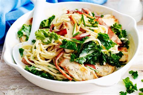 Light chicken and kale carbonara | Recipe Cart