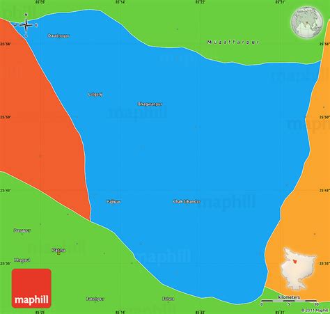 Political Simple Map of Vaishali