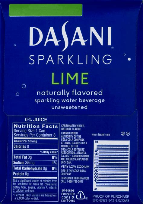 Dasani Lemon Lime Sparkling Water Nutrition – Besto Blog