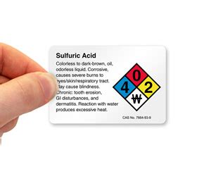 Sulfuric Acid Labels