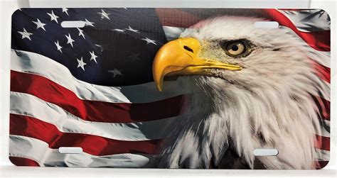 Eagle American Flag Front License Plate FREE SHIPPING - Etsy