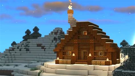 Minecraft | How to Build a Snowy Log Cabin - YouTube