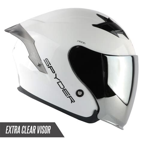 Spyder Open-face Helmet with Dual Visor FUEL PD S0 (FREE CLEAR VISOR ...