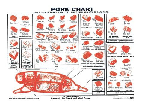 Pork Chart: Retail cuts of pork -- where they come from and how to cook ...