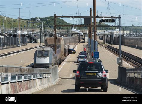 Entry to Eurotunnel at Folkestone Stock Photo - Alamy