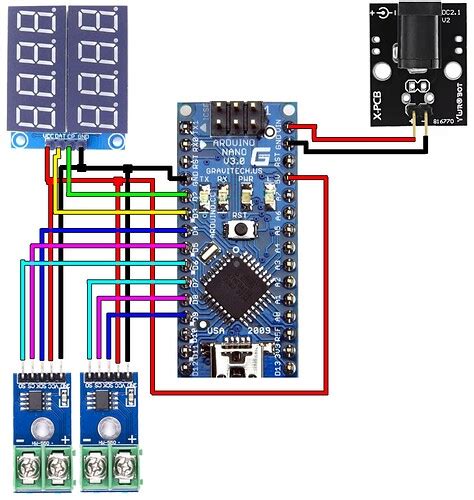 2 K-Type Thermocouples with 2 MAX6675 modules, on Arduino Nano, with 8 ...