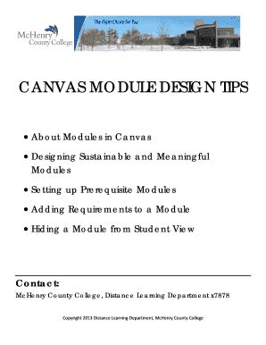 Fillable Online CANVAS MODULE DESIGN TIPS Fax Email Print - pdfFiller