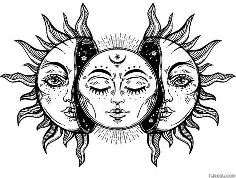 Sun Moon Coloring Page » Turkau