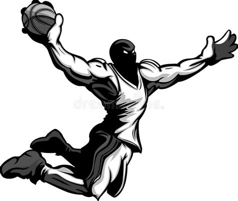 Basketball Player Poses Vector Silhouettes Stock Vector - Illustration ...