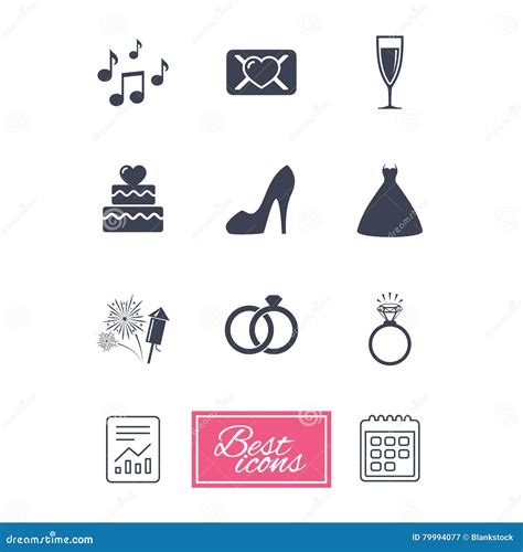 Wedding, Engagement Icons. Vow Love Letter. Stock Vector - Illustration of icon, jewelry: 79994077