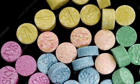 Ecstasy Tablets - Stock Image - C017/4941 - Science Photo Library