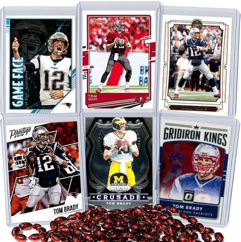 Tom Brady Football Card Bundle, Set of 6 Assorted Mint Football Cards ...