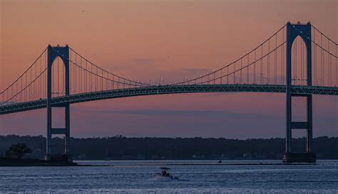 Newport Ri Bridge at sunset Photograph by Diane Kemp - Fine Art America