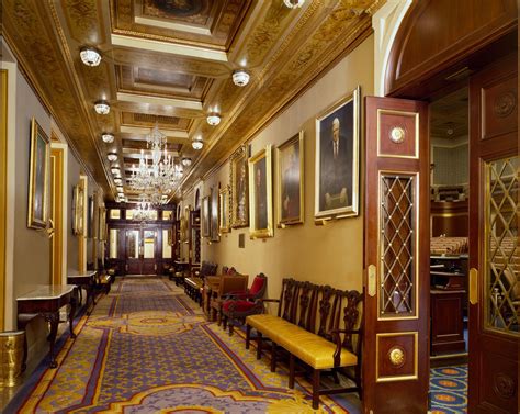 Portraits of the speakers of the House of Representatives line the wall of the Speaker's Lobby ...