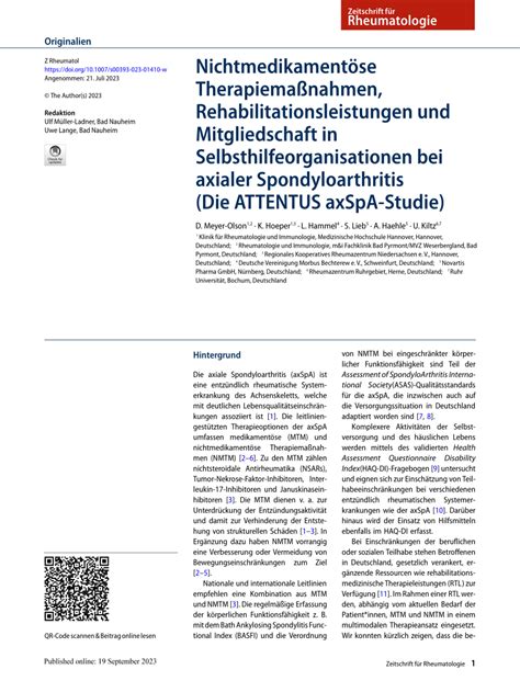 (PDF) Nichtmedikamentöse Therapiemaßnahmen, Rehabilitationsleistungen und Mitgliedschaft in ...