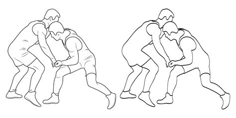 Premium Vector | Silhouette outline athletes wrestlers wrestling duel ...