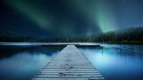 1920x1080 Landscape Jetty Lake Night Sky 8k Laptop Full HD 1080P ,HD 4k ...