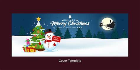 Premium Vector | Festive elegant merry christmas cover page template design