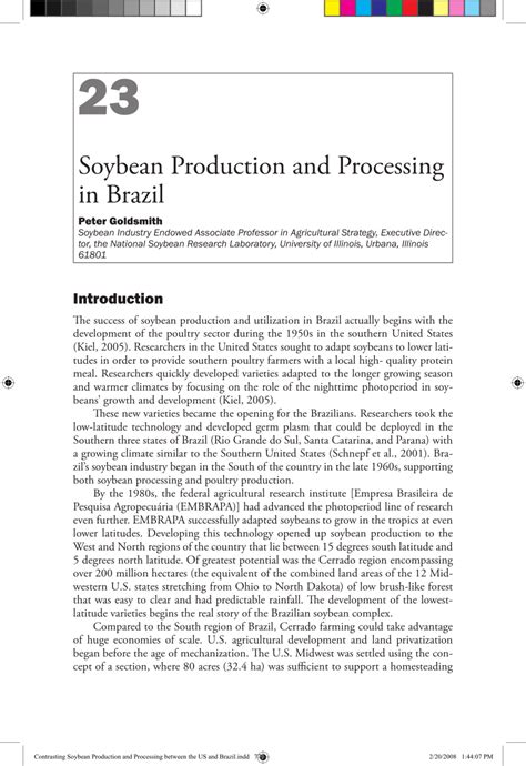 (PDF) Soybean Production and Processing in Brazil