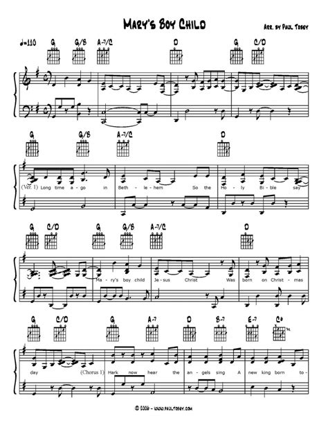 Mary's Boy Child - Sheet Music PDF - Paul Tobey