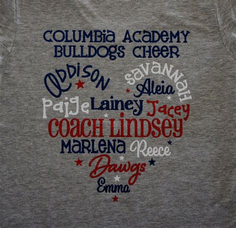 Customized Glitter Cheerleading Word Art Team Shirt Cheer