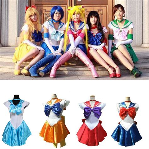 Anime Sailor Moon Cosplay Costume Uniform Fancy Party Dress with Gloves | eBay