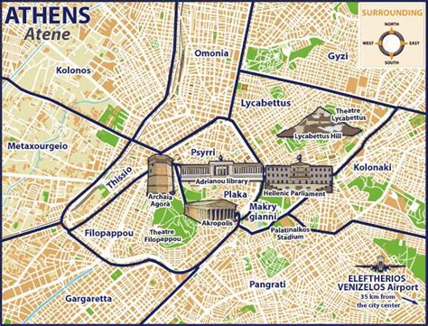 Omonia Athens map - Map of omonia Athens (Greece)