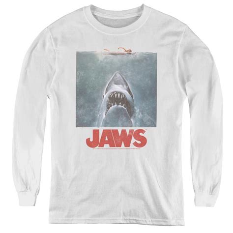 Jaws & Distressed Jaws Youth Long Sleeve T-Shirt, White - Extra Large - Walmart.com - Walmart.com