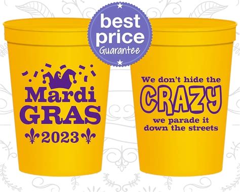 Mardi Gras Plastic Cups Mardi Gras Favors Mardi Gras Throws - Etsy