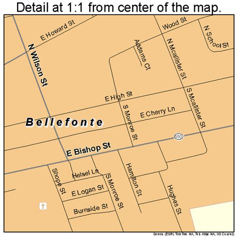 Bellefonte Pennsylvania Street Map 4205256