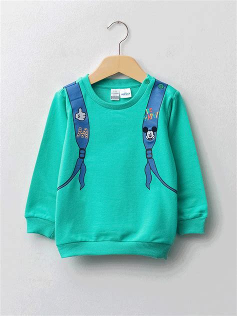 Hooded Long Sleeve Mickey Mouse Printed Cotton Baby Boy Zipper Sweatshirt -W1EB63Z1-FGH ...