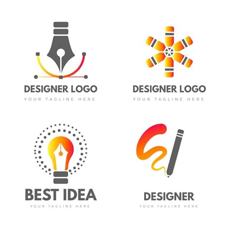 Free Vector | Graphic designer logo templates pack