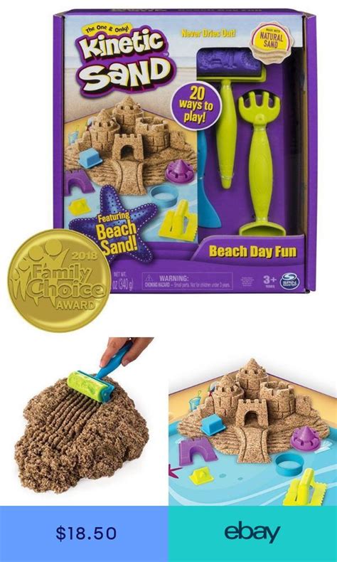 The One and Only Kinetic Sand Beach Day Fun Playset with Castle Molds ...