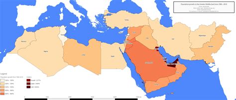 Population growth in the Greater Middle East in the last 50 years ...