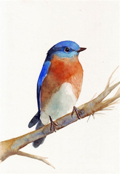 Bluebird Watercolor Paintings Easy, Easy Watercolor, Watercolor Animals ...