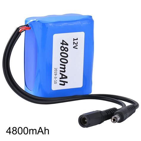 DC 12V 4800mAh Backup Power Portable Rechargeable Li-ion Battery Pack ...