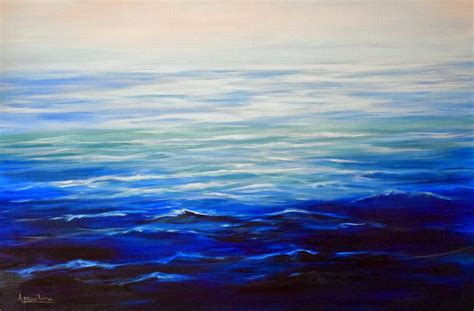 Arrachme Contemporary Art: Original Contemporary Seascape Painting "Veracious Stillness" by ...