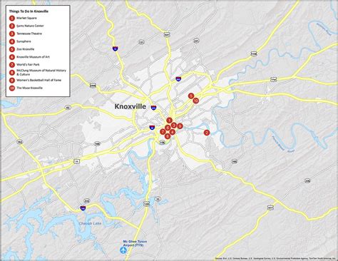 Map of Knoxville, Tennessee - GIS Geography