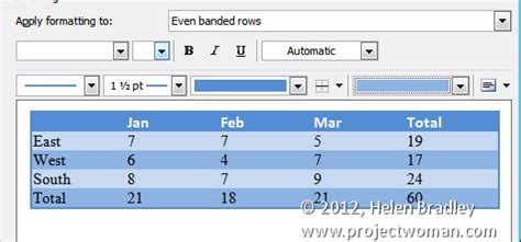 DIY Custom Word Table Formats.